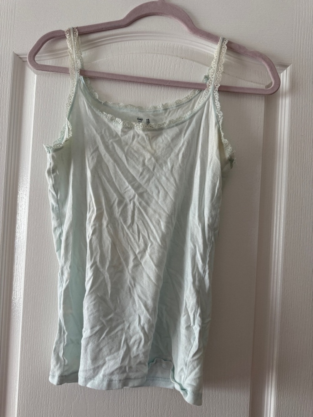 GAP Pale Mint Lace-Trim Camisole